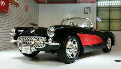 G LGB Maßstab 1:24 1957 Chevrolet Corvette Cabrio Diecast V detailliertes Modell