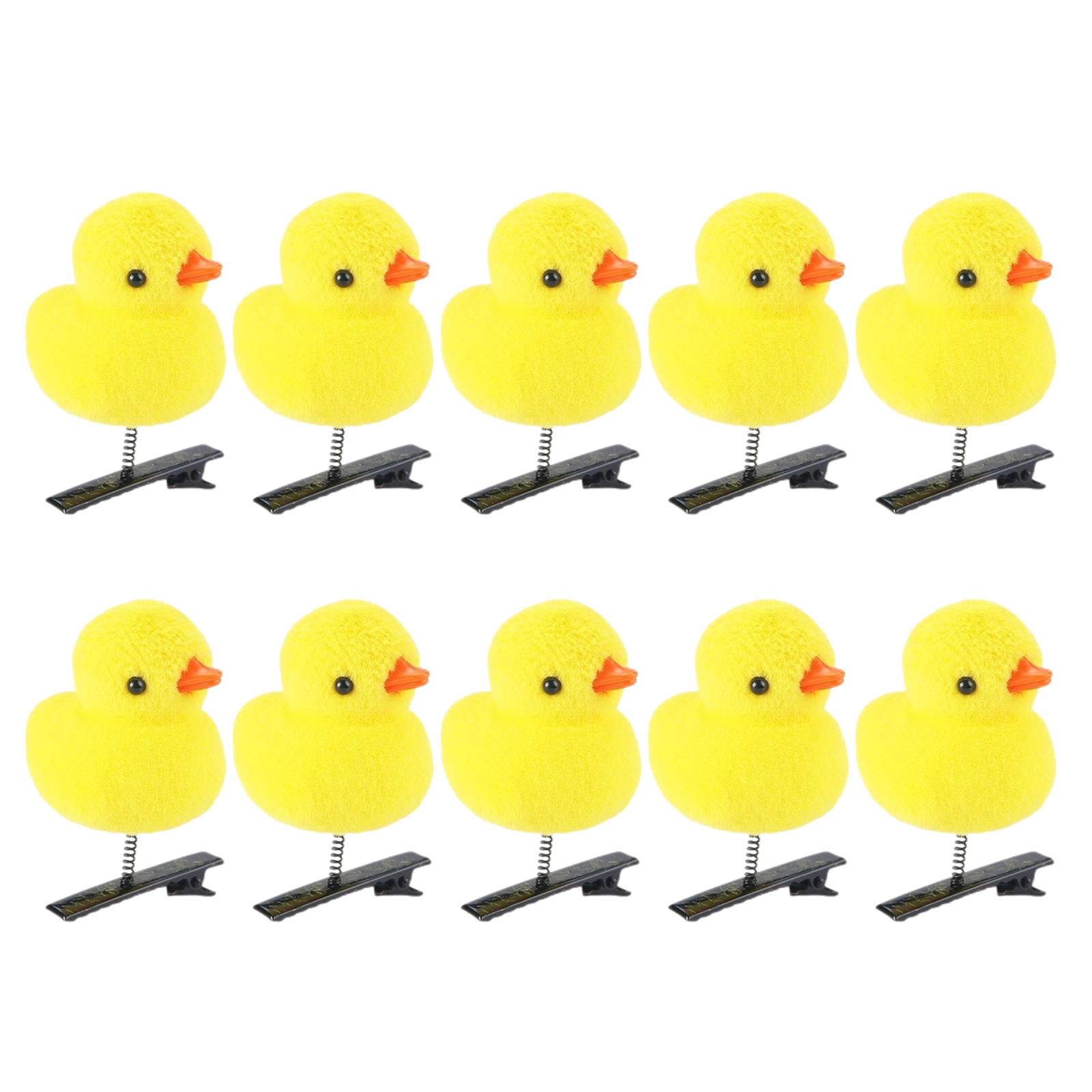 10pcs Cute Cartoon Yellow Duck Plush Hair Clips Duckbill Hairpins