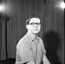 Vintage Negative B&W Med Format 1970's Yearbook Photo Teen Boy Glasses #231