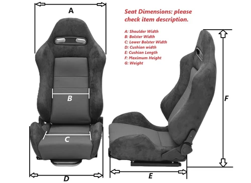 All out fab DC2 EK9 SR3 style reclinable seats BLK Blue 2pcs sliders Brand new