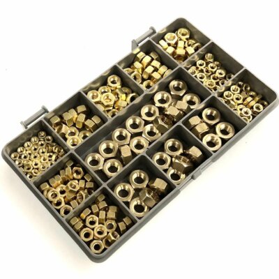 230 VERSCHIEDENE STÜCK MASSIVMESSING METRISCH SECHSECK VOLLMUTTERN M3 M4 M5 M6 M8 KIT