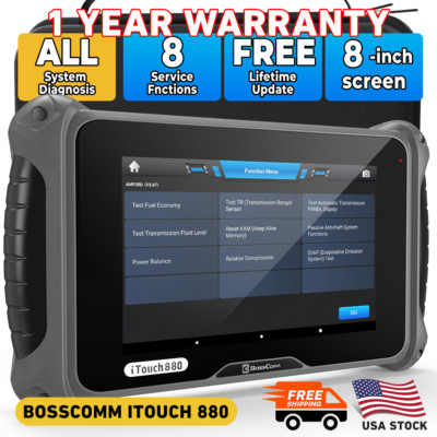 BOSSCOMM OBD2 Scanner Full System Car Diagnostic Scan Tool OIL EPB SAS BMS Reset