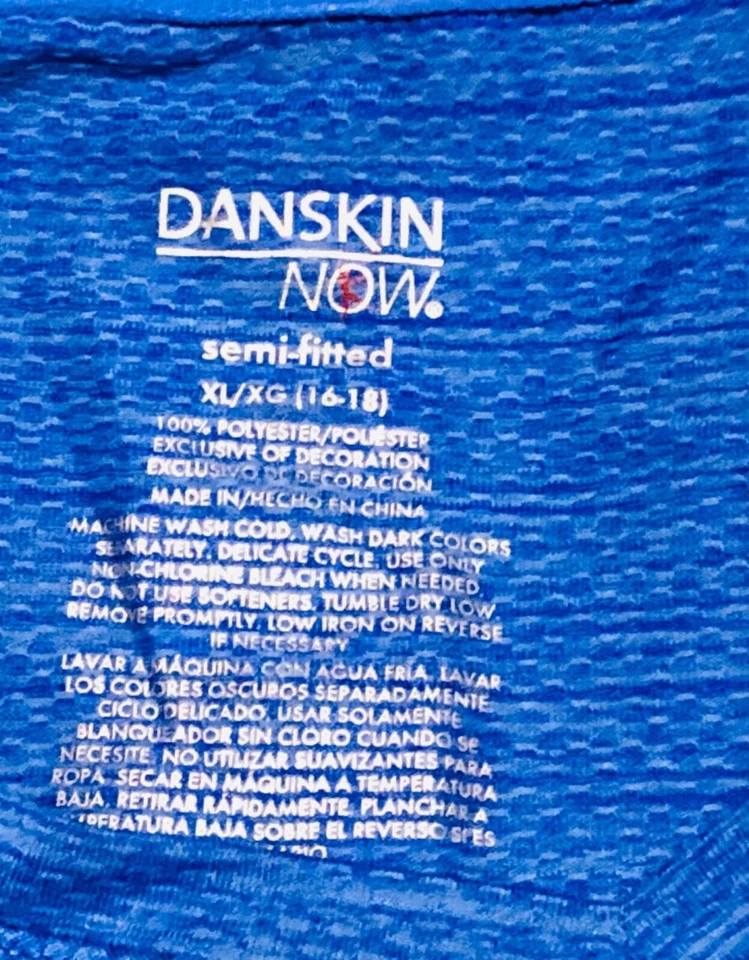 Camisa de manga corta semiajustada Danskin Now para mujer talla XL 16-18 buen estado Foto 3 de 4
