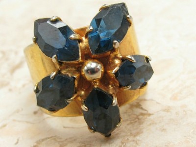 ANTIGUO ANILLO FLOR DE LIS JOYERÍA VINTAGE ''ART DECO'' CORTE REINA ¡¡LUJO!!