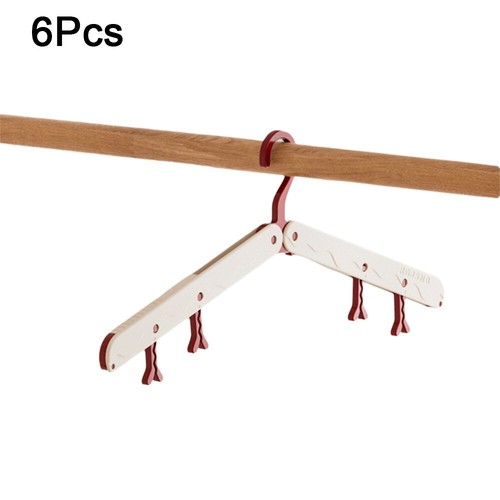 6Pcs Foldable Clothes Hangers Plastic Clip Portable Lightweight Household - Picture 13 of 15