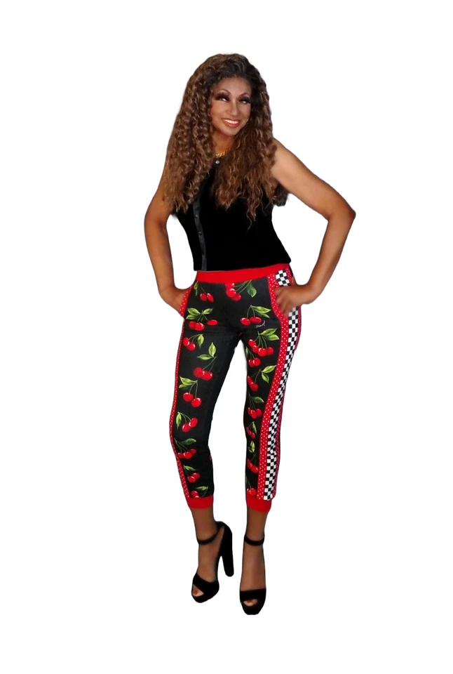 DOLCE & GABBANA - STYLISH CHERRY DESIGN - SLIM FIT SWEATPANTS Size M - Image 4 of 4