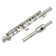 Flute C key piccolo half flute silver-plated copper piccolo with leather case