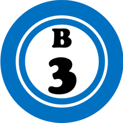B 3 B3 Bingo Ball - 3 Pack Circle Stickers 3'' x 3'' - Hobby Number Board Lucky