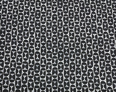 SCHUMACHER MEZZA LUNA BLACK WHITE GEO 100% COTTON DESIGNER FABRIC 2 YARDS 54''W