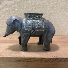 Great ANTIQUE Cast Iron Elephant Still Bank 5 X 3 1/2 Ac Williams?