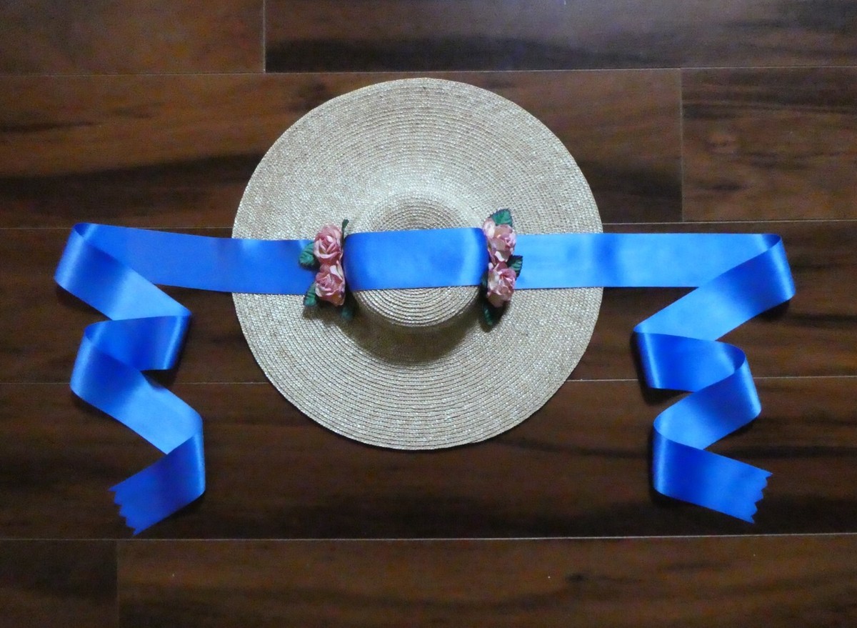 Repro human sized American Girl Felicity summer hat straw 