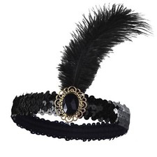 Sequins Headband 1920s Mardi Gras Accessory Party Feather Headband For Women ...
