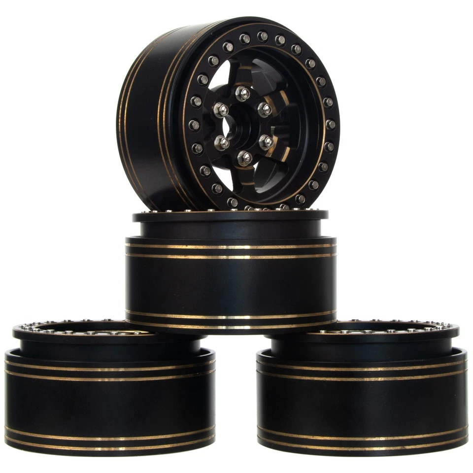 1.9 Brass Heavy Beadlock Wheel Rim for 1/10 RC Crawler Axial SCX10 Capra TRX4/6 - Image 3 of 4