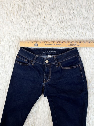 Banana Republic Blue Dark Wash Mid-Rise Curvy Boot Jeans Women's Size 26 Petites - Picture 3 of 12