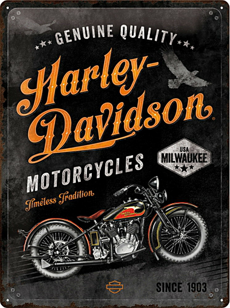 Harley-davidson - Timeless Tradition Blechschild, 30x40cm, Gewölbt &