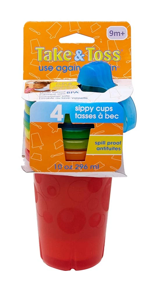 The First Years Take & Toss Spill-Proof Sippy 4 Count (Pack of