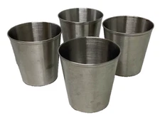 TAJ Stackable Stainless Steel Metal Cups Tumblers Set 4 Camping Outdoors Coffee