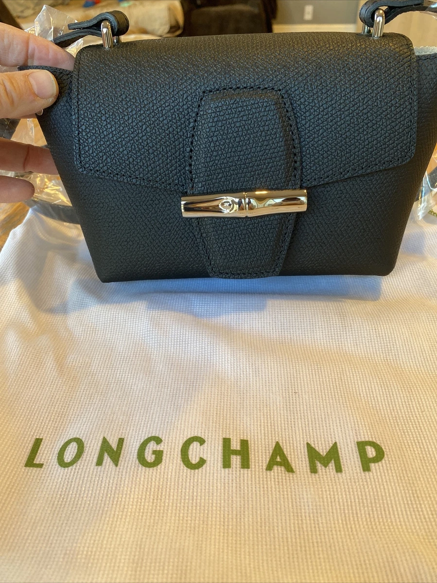 Longchamp Mini Roseau Leather Crossbody Bag ~NWT~ Black