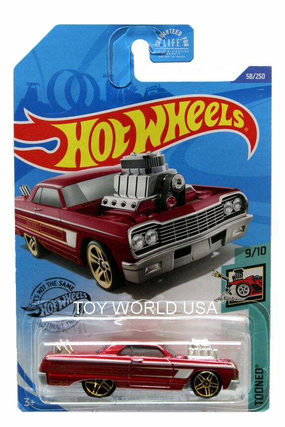 2020 Hot Wheels #58 Tooned '64 Chevy Impala red