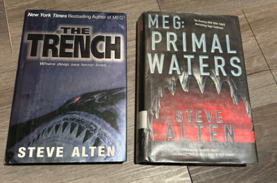 MEG: Primal Waters +The Trench book lot set hardcover, Steve Alten