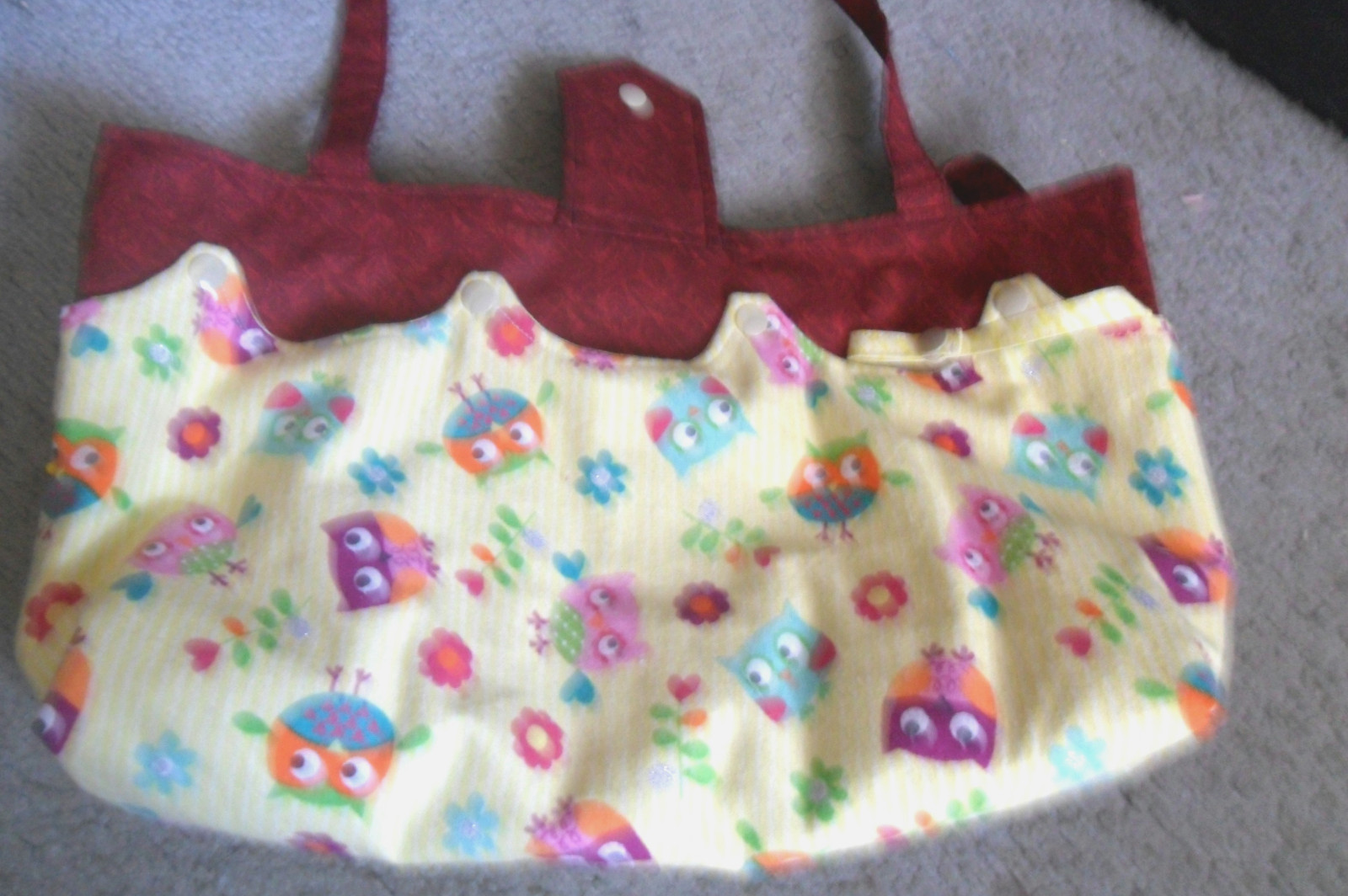 Handmade Cotton Flannel Diaper Bag for Baby Day Trips Small 10/20 Tote-image