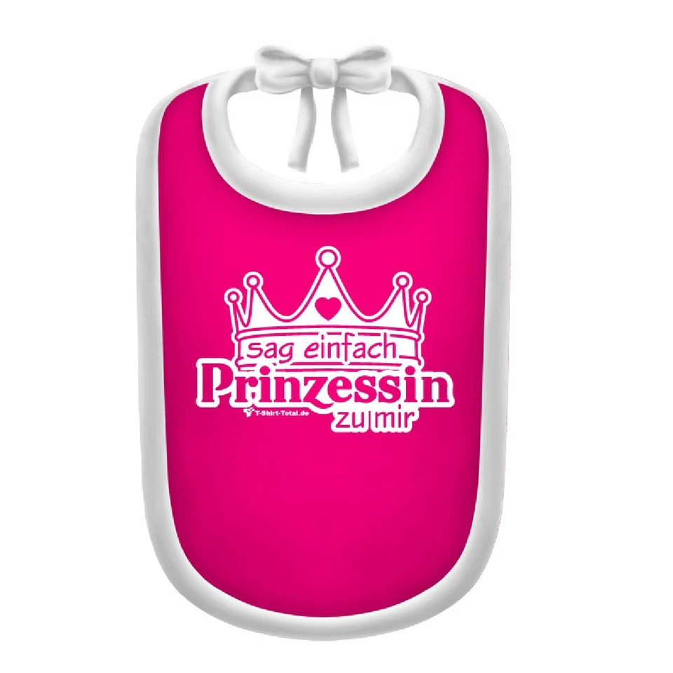 Baby Lätzchen Prinzessin pink-weiß für Kleinkinder mit Spruch Geburtstag - Bild 1 von 1