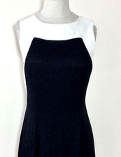 SCOTT McCLINTOCK VINTAGE BLACK WHITE LONG GOWN, LOW BACK WITH PLEATS, SIZE 8