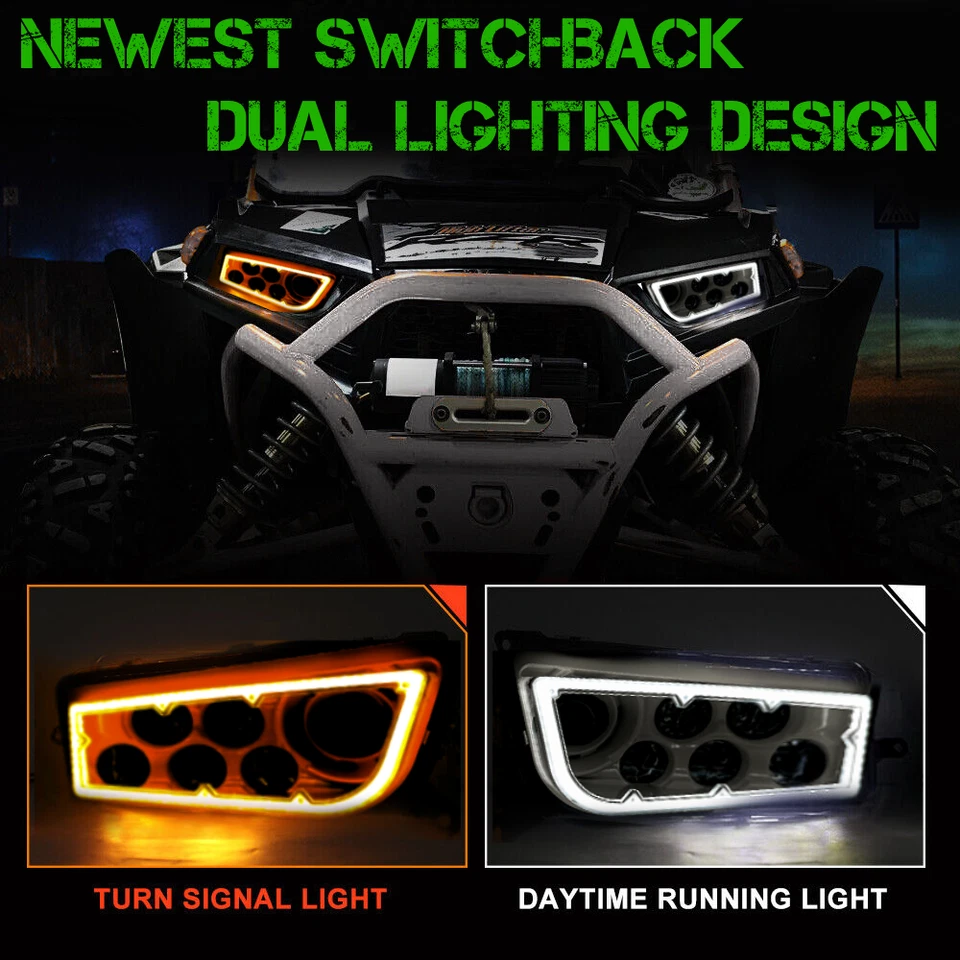 Светодиодная фара Polaris RZR Halo Switchback XP Turbo 1000, 900, общая (черная SB) - Изображение 4 из 4