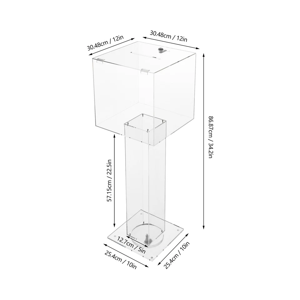 Acrylic Suggestion Box, Acrylic Donation Box, Clear Box for Donation & Ballot - Image 4 of 4