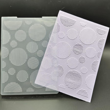 Plastic Embossing Folder A6 Size Stripes in Circle Paper Crafts Plastic Textured