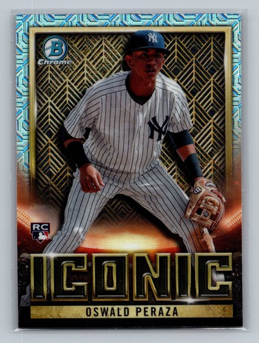 2023 Bowman Chrome Iconic OSWALD PERAZA Mojo Refractor RC #BI-24 Yankees