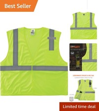 GloWear High Visibility Reflective Safety Vest - Class 2 Hook Loop - XL-3XL