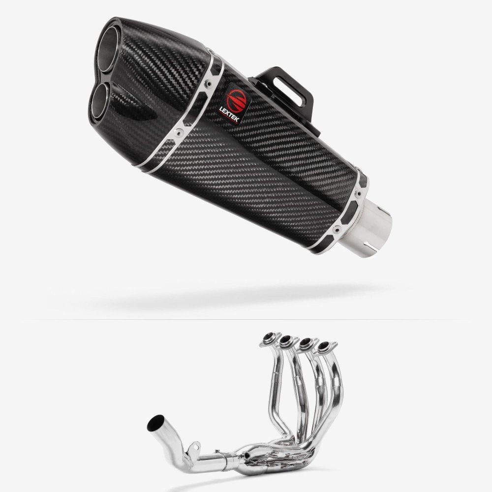 Lextek XP13C Carbon Fibre Exhaust System 210mm for Kawasaki Z800 (13-16)