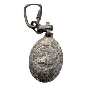 Vintage Buffalo Nickel Coin Keychain Silver Tone Western Boho Key Ring
