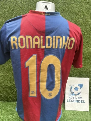 Maillot Ronaldinho Barcelone Nike Football Shirt Vintage Jersey Maglia Calcio - Photo 1/4
