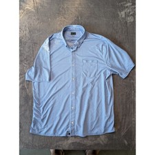 Greg Norman Mens XXL Blue Short Sleeve Button...