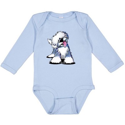 Inktastic Old English Sheepdog Long Sleeve Creeper - KiniArt Oes Sheepdogs Dog