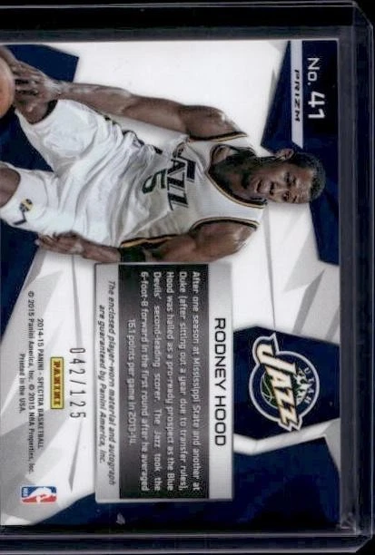 2014-15 Panini Spectra #41 Rodney Hood Autographed Memorabilia Prizms #/125 - Image 2 of 2