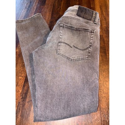 JACK JONES Mens Skinny Liam Jeans Grey Wash Denim Size 32x30