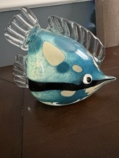 Murano-style hand-blown glass fish sculpture