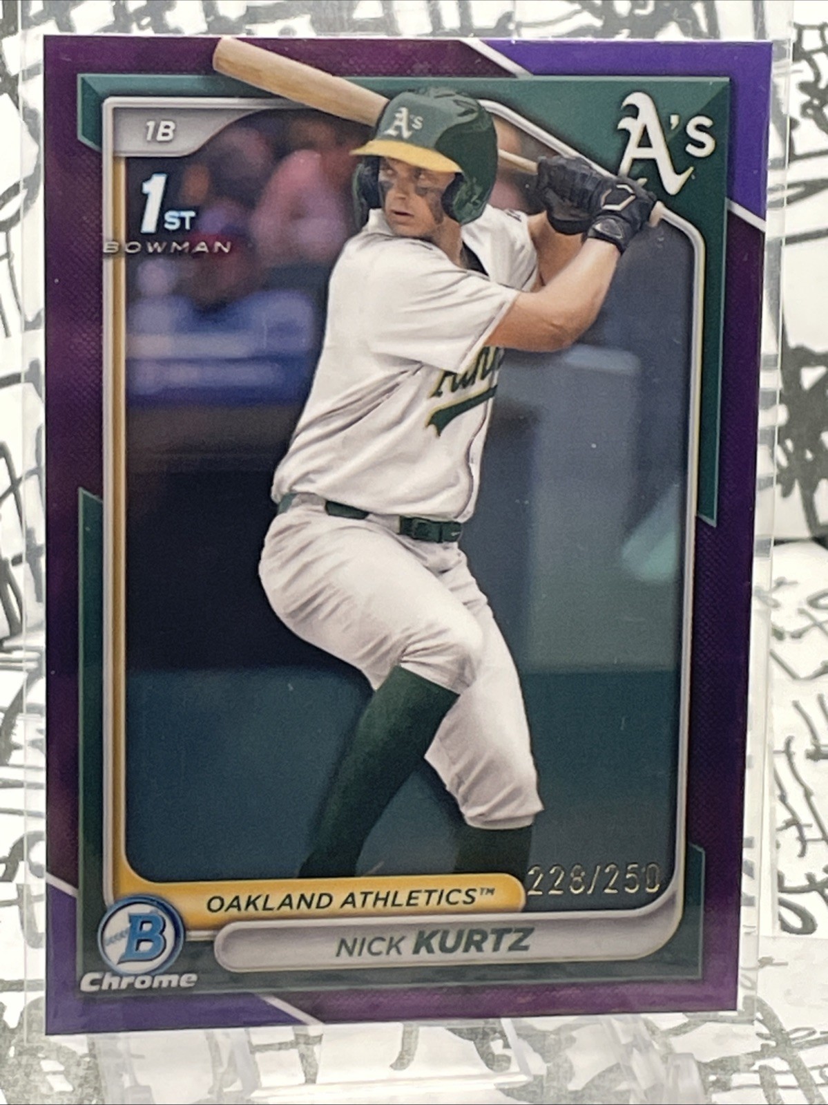 Nick Kurtz 2024 1st Bowman Chrome #/250 Purple Parallel