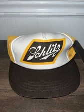 VINTAGE SCHLITZ DEADSTOCK 1980's TRUCKER SNAPBACK HAT BEER BREWERY