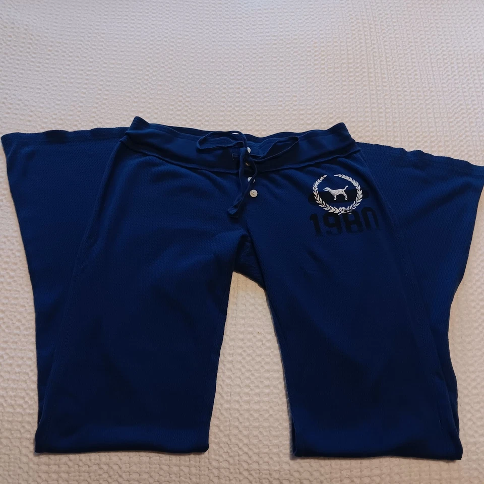 2008 Victoria's Secret PINK Vintage Y2K Flare Leggings Waffle Knit Sz M - Image 3 of 4