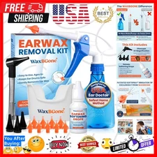 Ear Wax Removal Kit with Otoscope, Earwax Drops, SoftSpray Irrigation Tips, 4...
