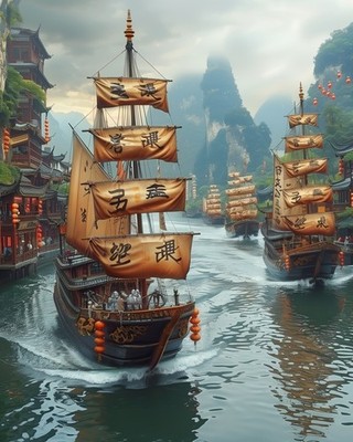 8x10 Art Print Boat Pirate Ship Water - 31396721