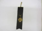 Antique Victorian Watch Fob With Art Nouveau Lion Ruby CZ Chain 6 1/2"