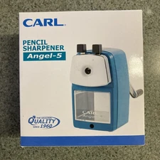 CARL Angel-5 Pencil Sharpener New In Sealed Bag. Red Color Read