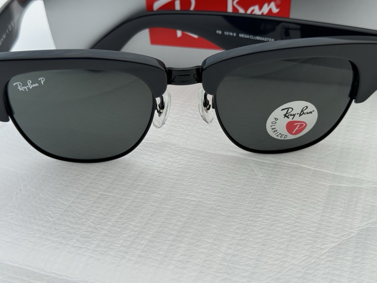 NEW Ray-Ban RB0316-S MEGA CLUBMASTER 1367/48 Polarized G15 Green