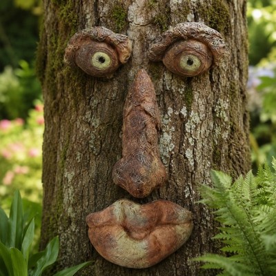 Old Man Tree Hugger Tree Face Bark Ghost Facial Features Garden Peeker Decor