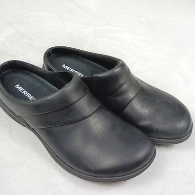 Merrell Womens Encore Q2 Breeze Leather Clogs Black Slip On Mules  Size 6